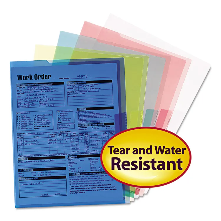 SMEAD MANUFACTURING CO. SMD 85750 — Smead Letter File Jacket - 8 1/2 x 11 - Poly - Blue, Clear, Green, Red, Yellow - 5 / Pack