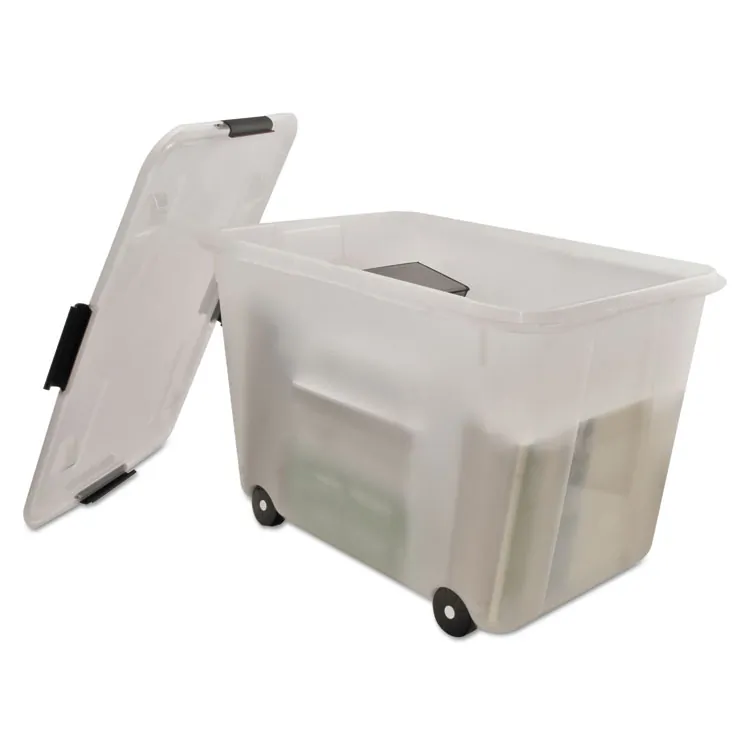 ADVANTUS CORPORATION AVT 34009 — Advantus 15-gallon Rolling Storage Tub - External Dimensions: 23.8 Width x 15.8 Depth x 15.8 Height - 15 gal - Stackable - Plastic - Clear - For Document - 1 Each