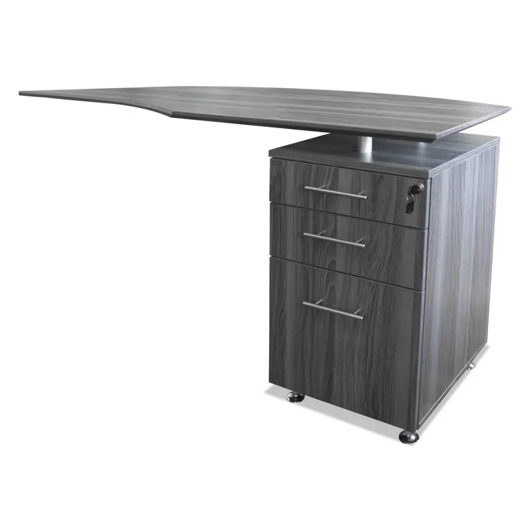 SAFCO PRODUCTS MLN MNRTNLLGS — Mayline Gray Laminate Medina Casegoods Collection - 23 x 63.7 x 1 - Material: Steel, Polyvinyl Chloride (PVC) Edge - Finish: Gray, Laminate, Silver