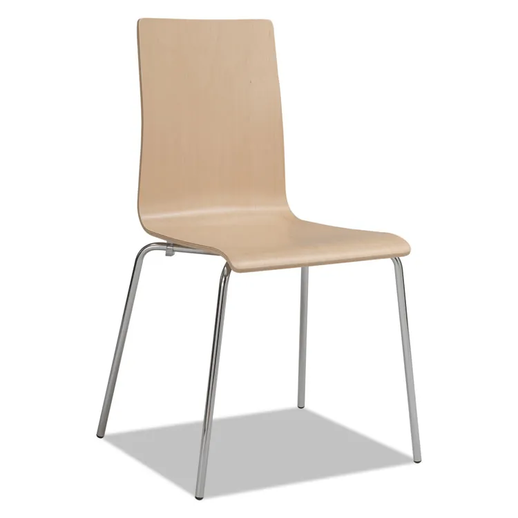 SAFCO PRODUCTS SAF 4298ES — Safco Bosk Stack Chair - Espresso Plywood Seat - Espresso Plywood Back - Chrome Plated Steel Frame - Four-legged Base - 2 / Carton