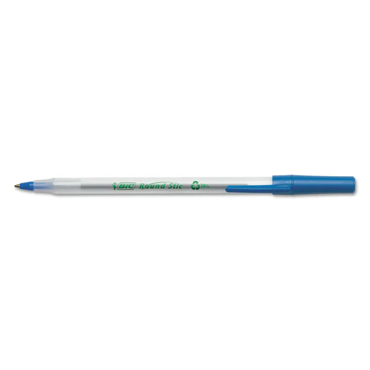 BIC BIC GSME509BE — BIC ReVolution Round Stic Ballpoint Pen - Medium Pen Point - 1 mm Pen Point Size - Conical Pen Point Style - Blue - Semi-transparent Barrel - 60 / Box