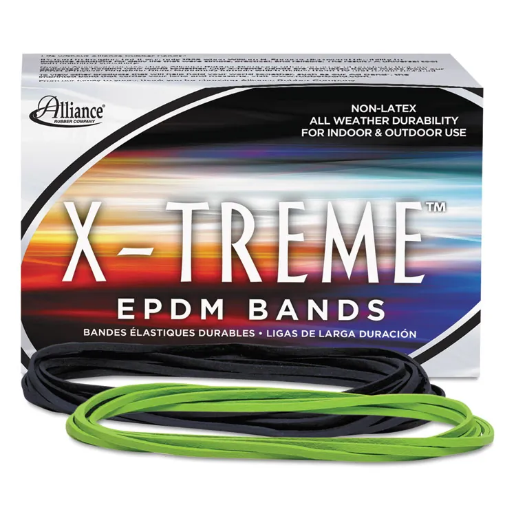 ALLIANCE RUBBER ALL 02004 — Alliance Rubber 02004 X-treme Rubber Bands - Non-Latex - 7 x 1/8 - Archival Quality - 1 lb Box - 175 Bands - EPDM Rubber - Black