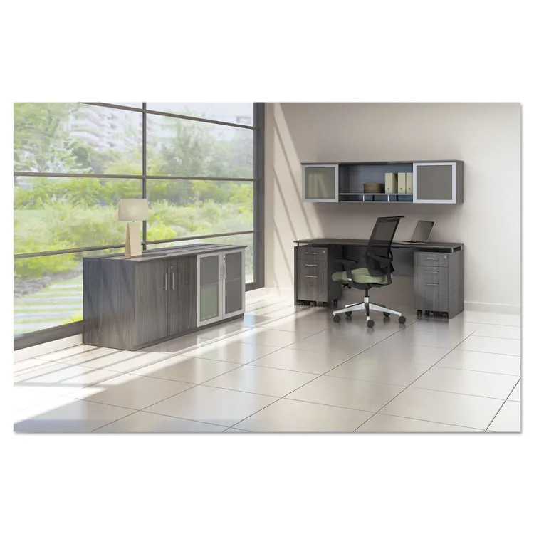 SAFCO PRODUCTS MLN MNBFPLGS — Mayline Medina Series Pencil/Box/File Return Pedestal - 18 x 15 x 26 , 1 Top - 3 x Pencil Drawer(s), Box Drawer(s), File Drawer(s) - Beveled Edge - Material: Steel, Polyvinyl Chloride (PVC) Edge - Finish: Gray, Laminate, Silver