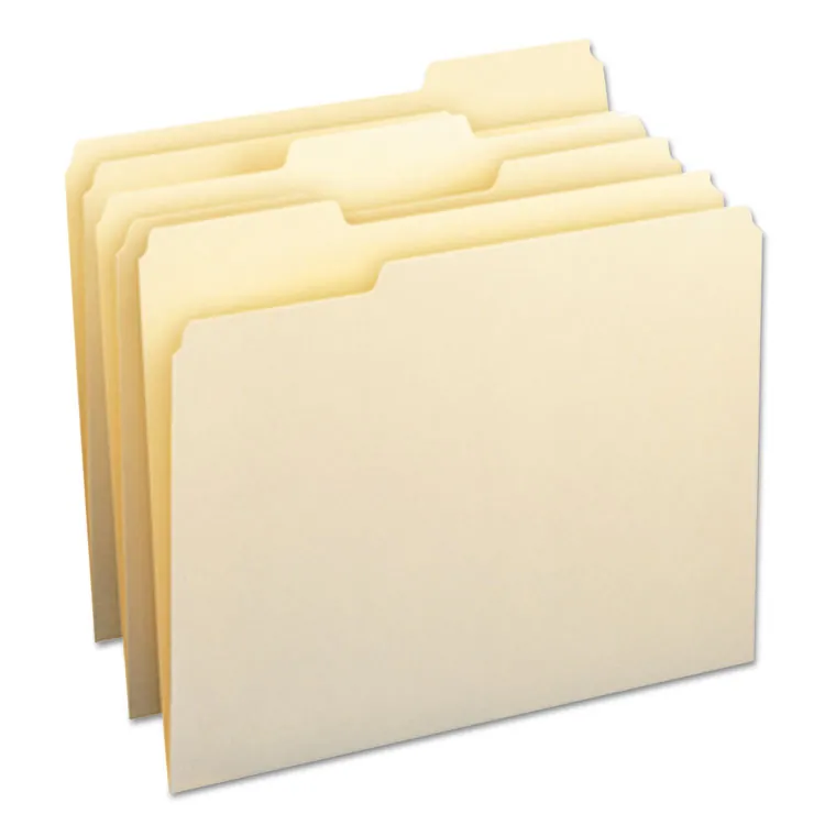 SMEAD MANUFACTURING CO. SMD 15320 — Smead 1/2 Tab Cut Legal Recycled Top Tab File Folder - 8 1/2 x 14 - 3/4 Expansion - Top Tab Location - Assorted Position Tab Position - Manila - Manila - 10% Recycled - 100 / Box