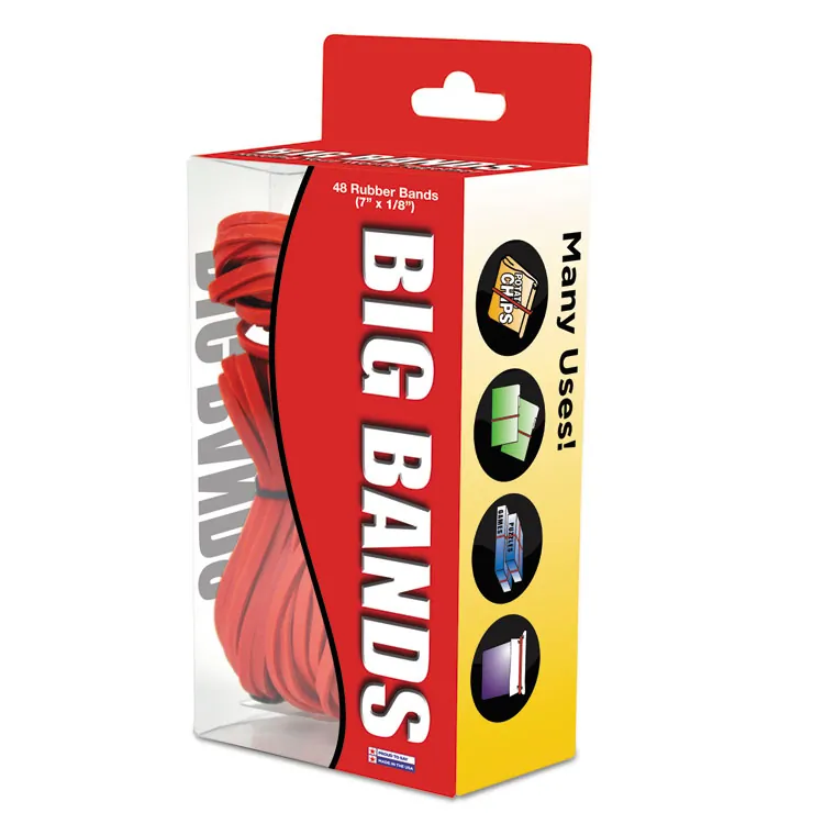 ALLIANCE RUBBER ALL 00699 — Alliance Rubber 00699 Big Bands - Large Rubber Bands for Oversized Jobs - 48 Pack - 7 x 1/8 - Red