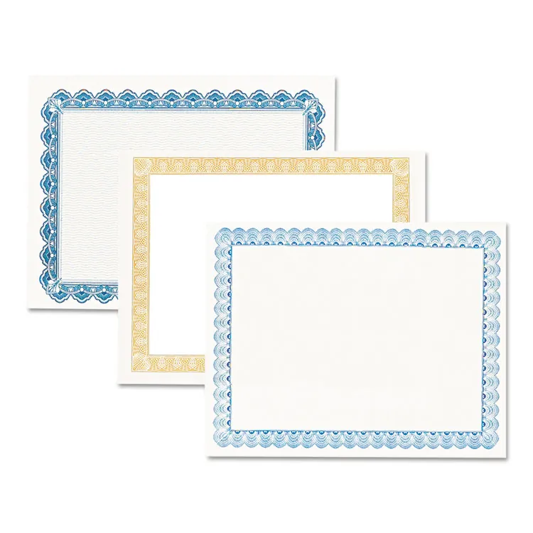 GEOGRAPHICS GEO 22901 — Geographics Blue Royalty Certificate - 24 lb - 11 x 8.5 - Inkjet, Laser Compatible with White Border - Parchment Paper - 50 / Pack