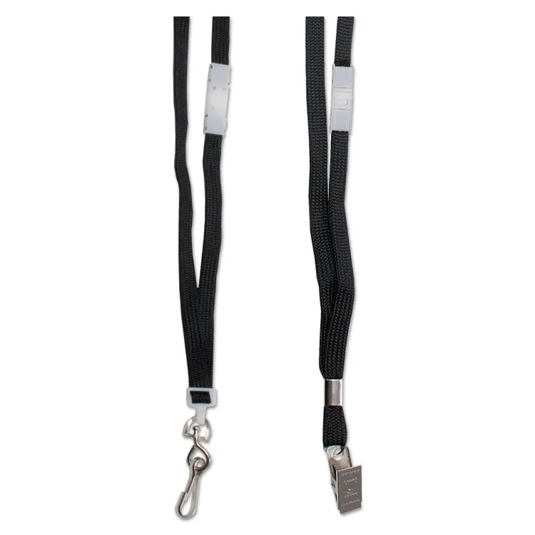 ADVANTUS CORPORATION AVT 75403 — Advantus 36 Deluxe Breakaway Neck Lanyard with Badge Clip - 24 / Box - 36 Length - Black - Nylon