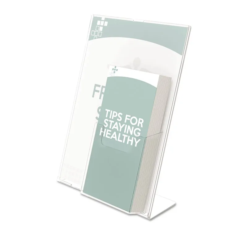 DEFLECTO DEF 590601 — Deflecto Image Card Pocket Slanted Sign Holder - 1 Each - 11 Width x 8.5 Height - Rectangular Shape - Plastic - Clear