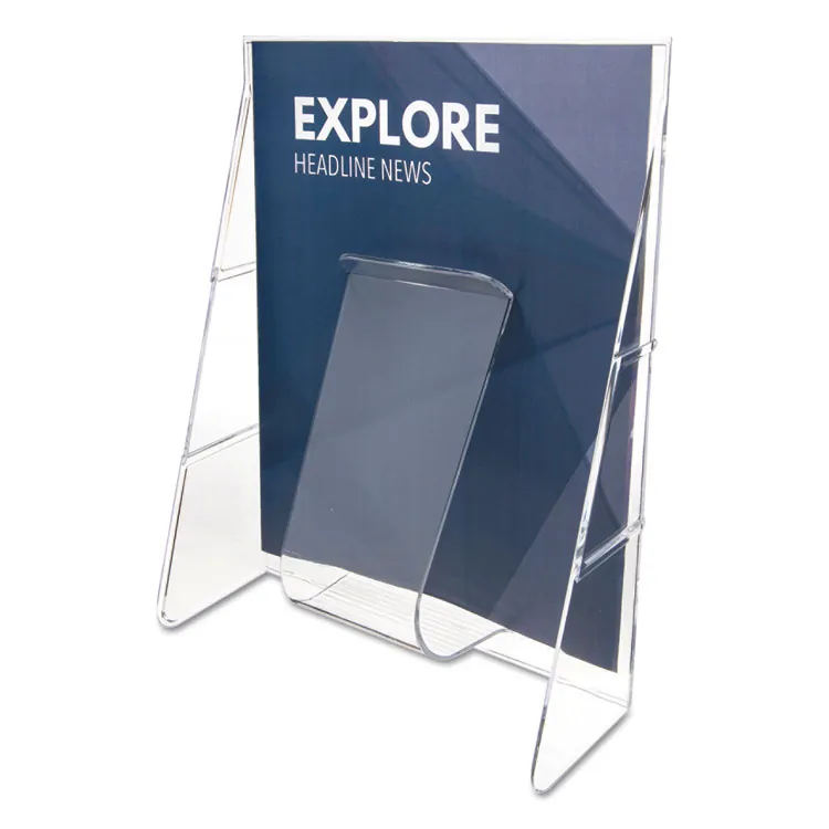 DEFLECTO DEF 55501 — Deflecto Stand-Tall Literature Display - 1 Pocket(s) - 11.8 Height x 9.1 Width x 2.8 Depth - Desktop - Clear - Plastic - 1 Each