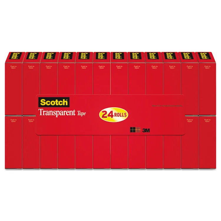 3M MMM 600K6 — Scotch Transparent Tape - 3/4W - 27.78 yd Length x 0.75 Width - 1 Core - 6 / Pack - Clear