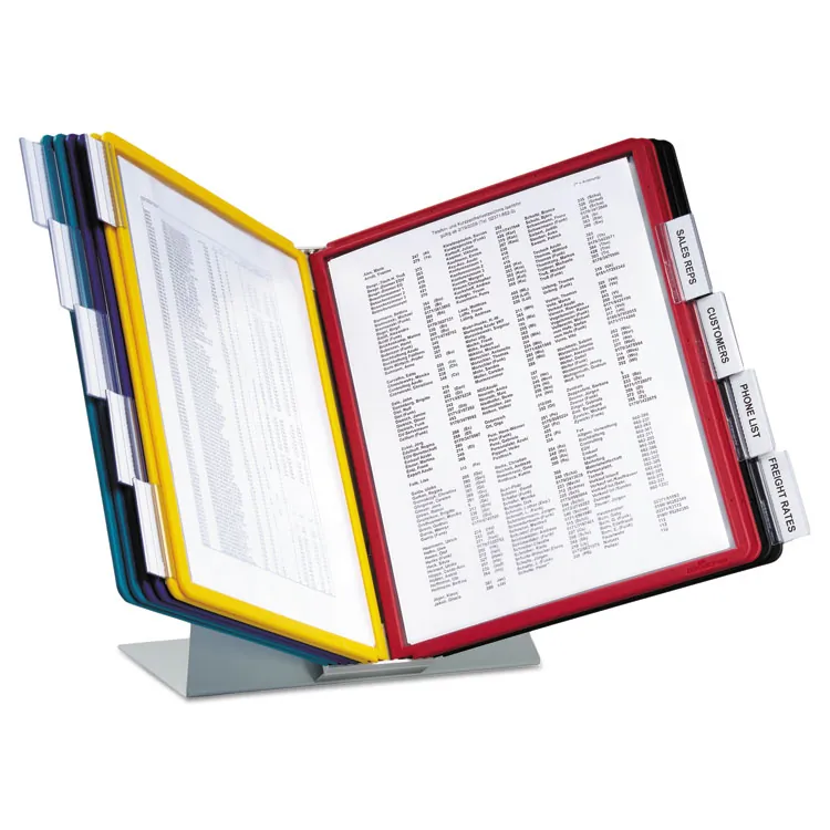 DURABLE OFFICE PRODUCTS DBL 536100 — DURABLE® VARIO® Desktop Reference Display System - Desktop - 20 Double Sided Panels - Letter Size - Anti-Reflective/Non-Glare - Assorted Colors