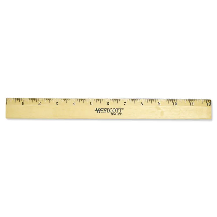 ACME UNITED CORPORATION ACM 05011 - Westcott Beveled Metal Edge Wood Rulers - 12 Length 1 Width 