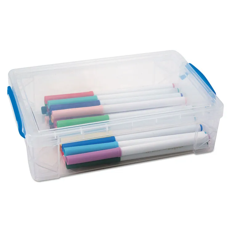 ADVANTUS CORPORATION AVT 37539 — Advantus Clear Large Pencil Box - External Dimensions: 5.5 Width x 9 Depth x 2.6 Height - 152 x Crayon, 100 x Pencil, 50 x Pen, 30 x Marker - Stackable - Plastic - Clear - For Pen/Pencil, Marker, Crayon - 1 Each