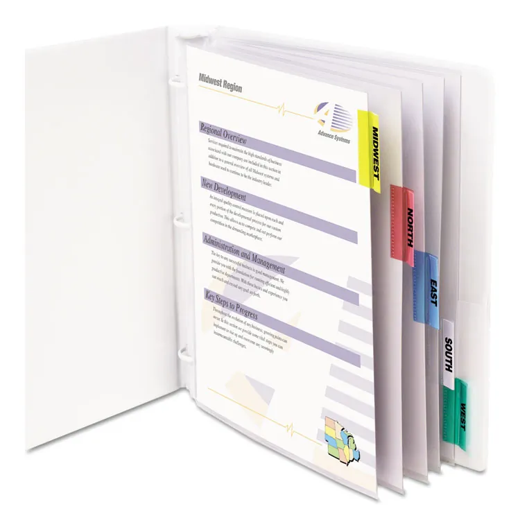 C-LINE CLI 05587 — C-Line Heavyweight Poly Sheet Protectors with Index Tabs - 8-Tab Set, Clear Tabs, Top Loading, 8 1/2 x 11, 8/ST, 05587
