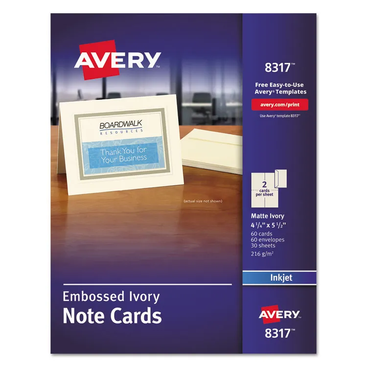 Avery Dennison AVE 5315 — Avery® Laser Greeting Card - White - 97 Brightness - 4 1/4 x 5 1/2 - 1 / Box - FSC Mix - Rounded Corner
