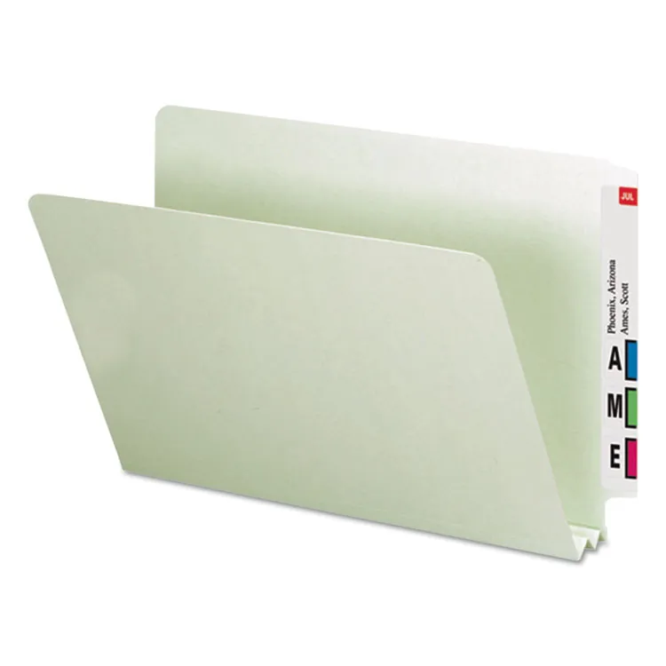 SMEAD MANUFACTURING CO. SMD 26210 — Smead Shelf-Master Straight Tab Cut Letter Recycled Top Tab File Folder - 8 1/2 x 11 - 2 Expansion - Pressboard - Gray/Green - 100% Recycled - 25 / Box