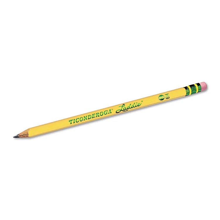DIXON TICONDEROGA CO. DIX 13304 — Ticonderoga Laddie Pencil with Eraser - #2 Lead - Yellow Barrel - 12 / Dozen
