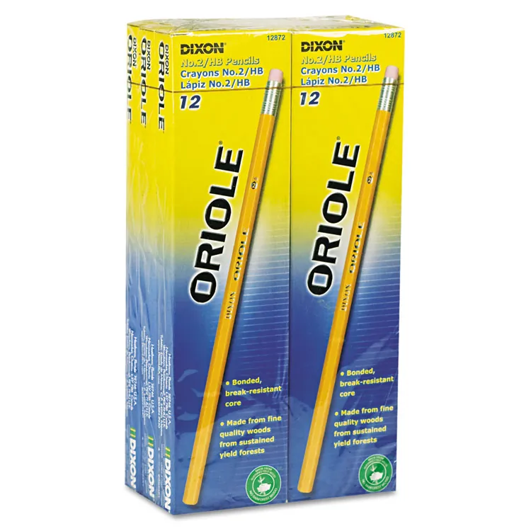 DIXON TICONDEROGA CO. DIX 12886 — Dixon Oriole Presharpened Pencil - #2 Lead - Yellow Wood Barrel - 12 / Dozen