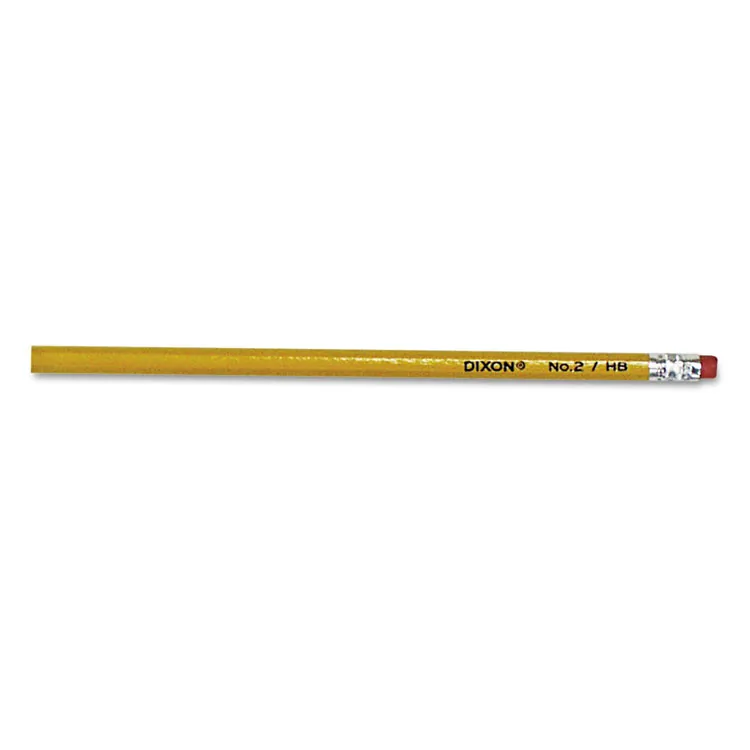 DIXON TICONDEROGA CO. DIX 14412 — Dixon Woodcase No.2 Eraser Pencils - #2 Lead - Black Lead - Yellow Barrel - 144 / Box