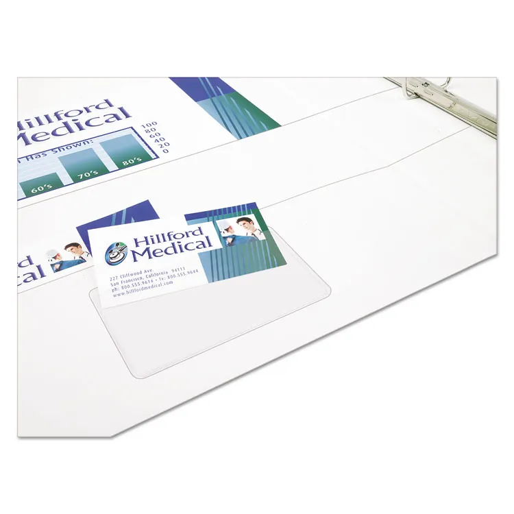 Avery Dennison AVE 73720 — Avery(R) Self-Adhesive Business Card Holders, Top-Loading, 10 Holders (73720) - Support 3.50 x 2 Media - Vinyl - 10 / Pack - Clear
