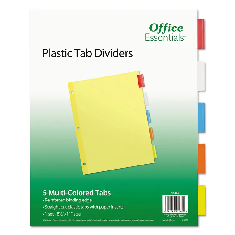 Avery Dennison AVE 11468 — Avery® Office Essentials Insertable Dividers - 8 x Divider(s) - 8 - 8 Tab(s)/Set - 8.5 Divider Width x 11 Divider Length - 3 Hole Punched - Buff Paper Divider - Clear Paper Tab(s) - 1