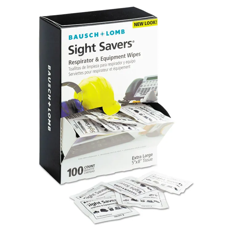 BAUSCH & LOMB BAL 8595 - Bausch + Lomb Sight Savers XL Equipment Wipes - Wipe - 100  