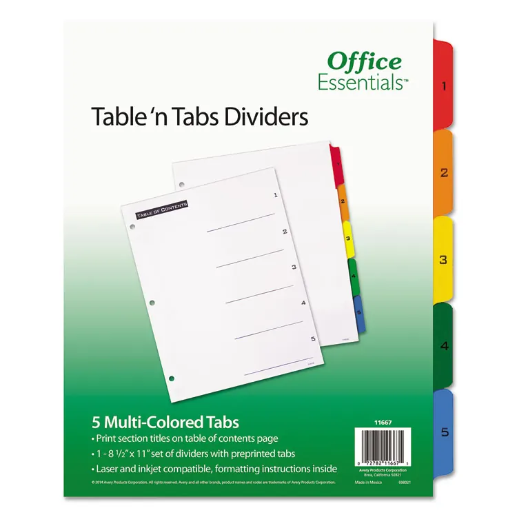 Avery Dennison AVE 11680 — Avery® Table 'N Tabs Daily Dividers - 31 x Divider(s) - 1-31, Table of Contents - 31 Tab(s)/Set - 8.5 Divider Width x 11 Divider Length - 3 Hole Punched - White Paper Divider - Black Paper, White Tab(s) - 1