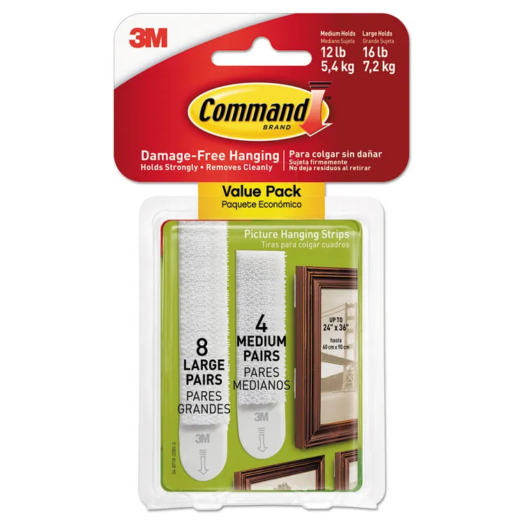 3M 17206-ES — COMMAND(TM) LARGE PICTURE HANGING STRIPS
