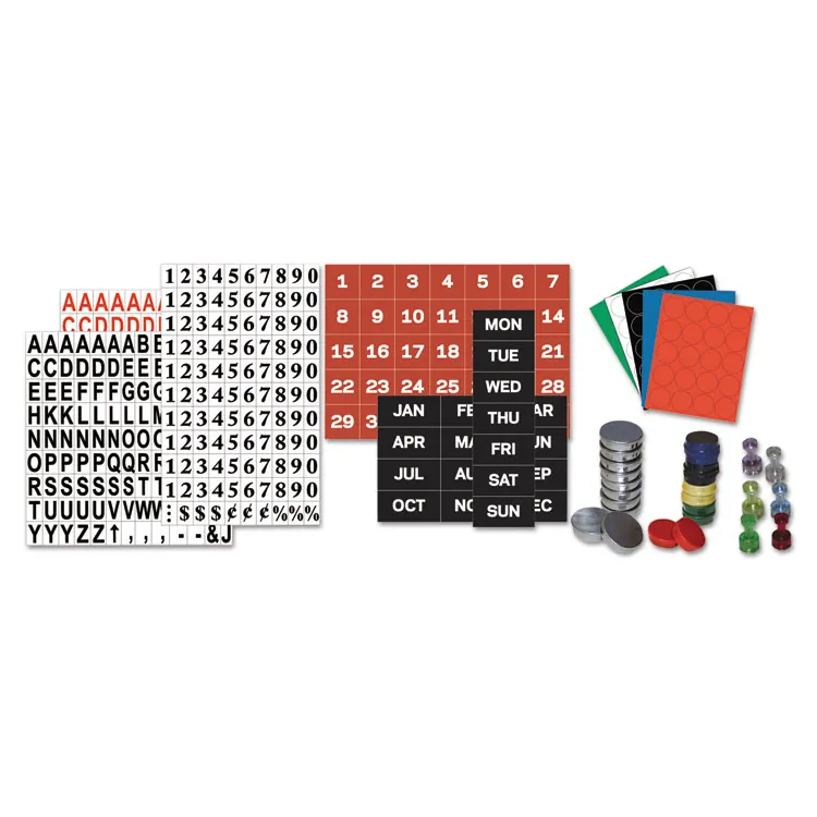 BI-SILQUE VISUAL COMMUNICATION PRODUCTS BVC FM1108 — MasterVision Magnetic Monthly Calendar Characters - Magnetic - 1 Height x 2 Width - Black - 12 / Pack