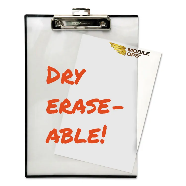 BAUMGARTENS BAU TA1611 — Mobile OPS Quick Reference Clipboard - Storage for Sheet - 9 x 12 - Low-profile - Vinyl - Clear - 1 Each