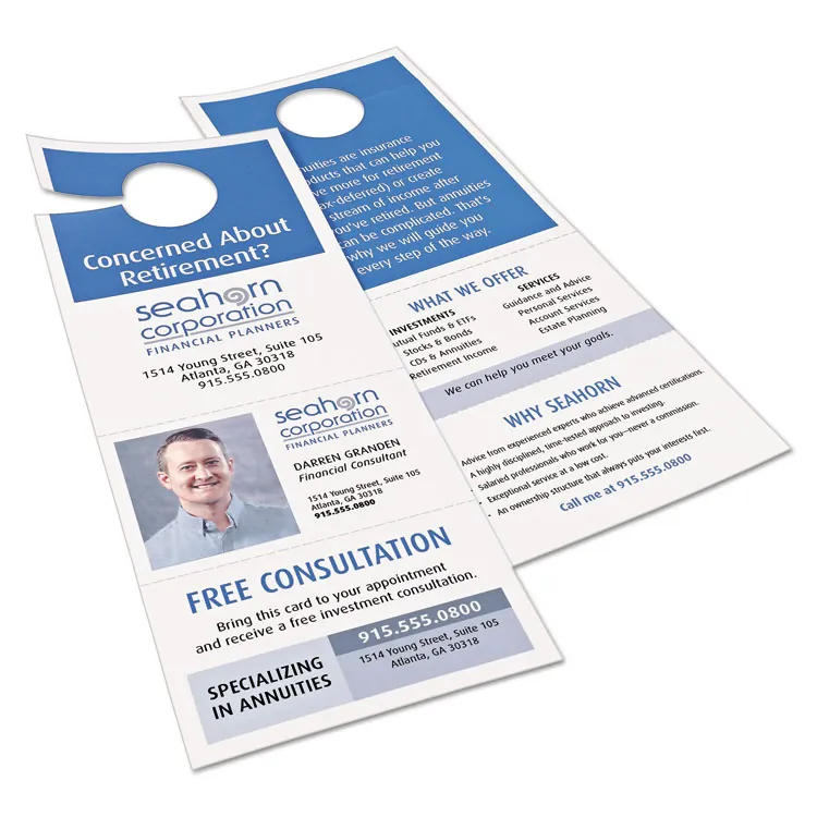 Avery Dennison AVE 16150 — Avery® Door Hanger with Tearaway Cards, Uncoated - Two-Sided Printing - White - 80 / Pack