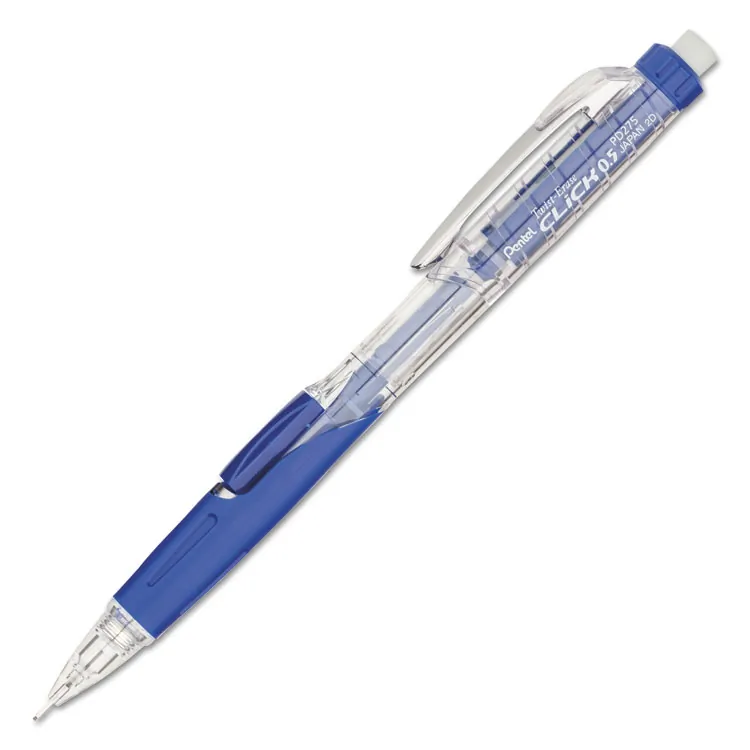 Pentel PEN PD275TA — Pentel .5mm Twist Erase Click Mechanical Pencil - #2 Lead - 0.5 mm Lead Diameter - Refillable - Transparent, Black Barrel - 1 / Each