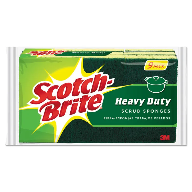 3M MMM 426 — Scotch-Brite Heavy-Duty Scrub Sponges - 2.8 Height x 4.5 Width x 0.6 Depth - 6/Pack - Green