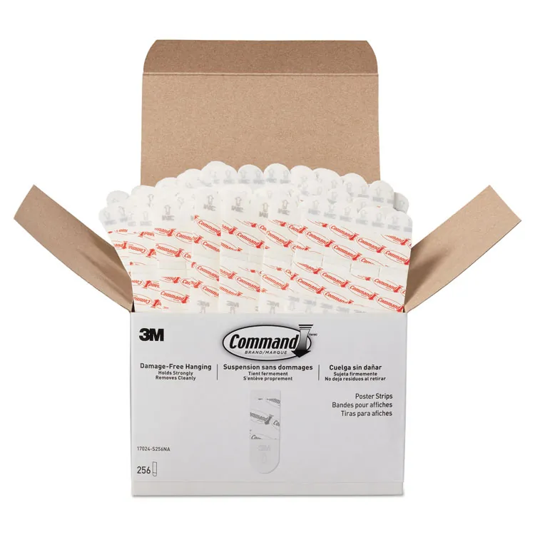 3M MMM 1702448ES — Command Poster Strips - Multi-Pack - 2.75 Length x 0.75 Width - 48 / Pack - White