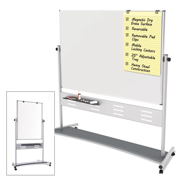 BI-SILQUE VISUAL COMMUNICATION PRODUCTS BVC QR5203 — MasterVision Magnetic Dry Erase 2-sided Easel - 47.2 (3.9 ft) Width x 35.4 (3 ft) Height - Assembly Required - 1 / Each