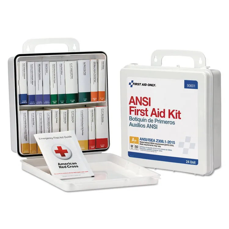 FIRST AID ONLY, INC. FAO 90601 — First Aid Only 50-Person Unitized Plastic First Aid Kit - ANSI Compliant - 24 x Piece(s) For 50 x Individual(s) - 3 Height x 10 Width10 Length - Plastic Case - 1 Each