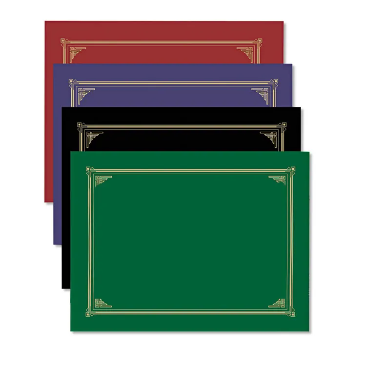 GEOGRAPHICS GEO 47400 — Geographics A4, Letter Recycled Certificate Holder - 8 19/64 x 11 45/64 , 8 1/2 x 11 , 8 x 10 - Metallic Gray - 30% Recycled - 6 / Pack