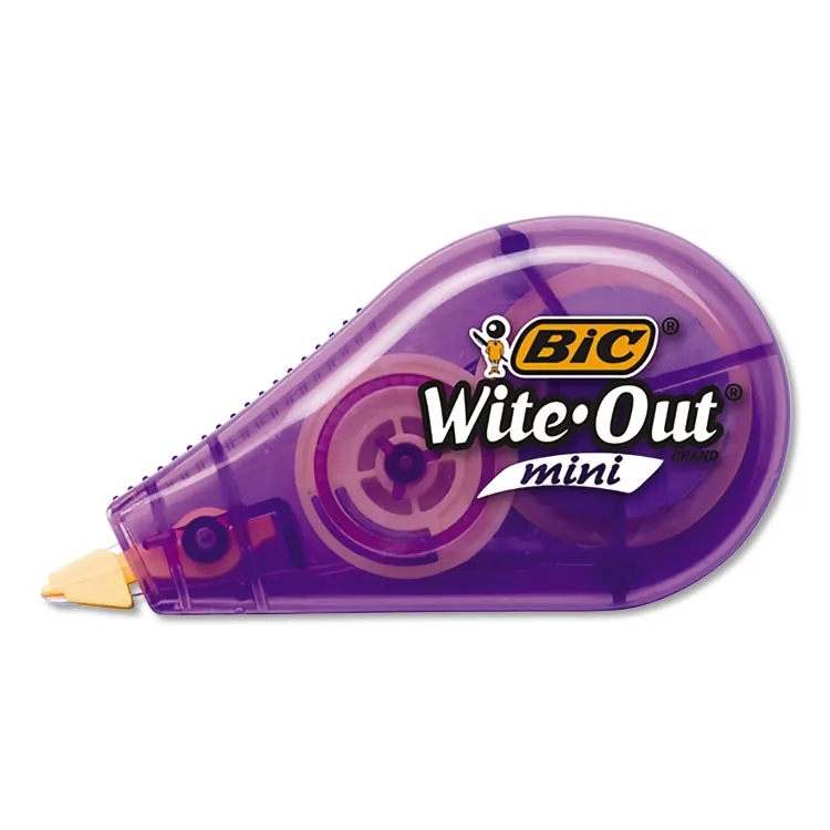 BIC BIC WOTM11 — Wite-Out Mini Correction Tape Pack - 0.20 Width x 314.40 ft Length - 1 Line(s)Translucent Dispenser - Smooth, Compact, Ambidextrous, Easy to Use, Non-refillable, Tear Resistant - 12 / Pack - White - TAA Compliant