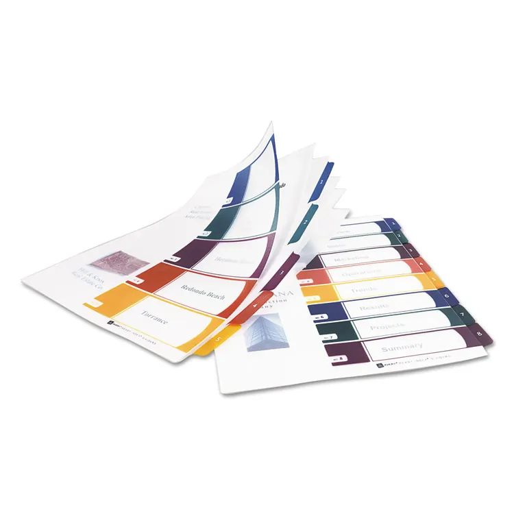 Avery Dennison AVE 11817 — Avery® Ready Index Customizable TOC Binder Dividers - 8 x Divider(s) - 8 Tab(s) - 1-8, Table of Contents - 8 Tab(s)/Set - 8.5 Divider Width x 11 Divider Length - 3 Hole Punched - Clear Plastic Divider - Multicolor Plastic Tab(s)