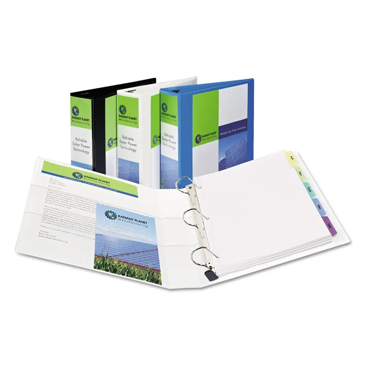 Avery Dennison AVE 05404 — Avery® Heavy-duty Nonstick View Binder - 1 1/2 Binder Capacity - Letter - 8 1/2 x 11 Sheet Size - 375 Sheet Capacity - 3 x Slant D-Ring Fastener(s) - 4 Internal Pocket(s) - Poly - White - Recycled - Gap-free Ring, Non-stick, Stacked Pocket, Heavy Duty, Exposed Rivet, PVC-free, Clear Overlay - 1 Each