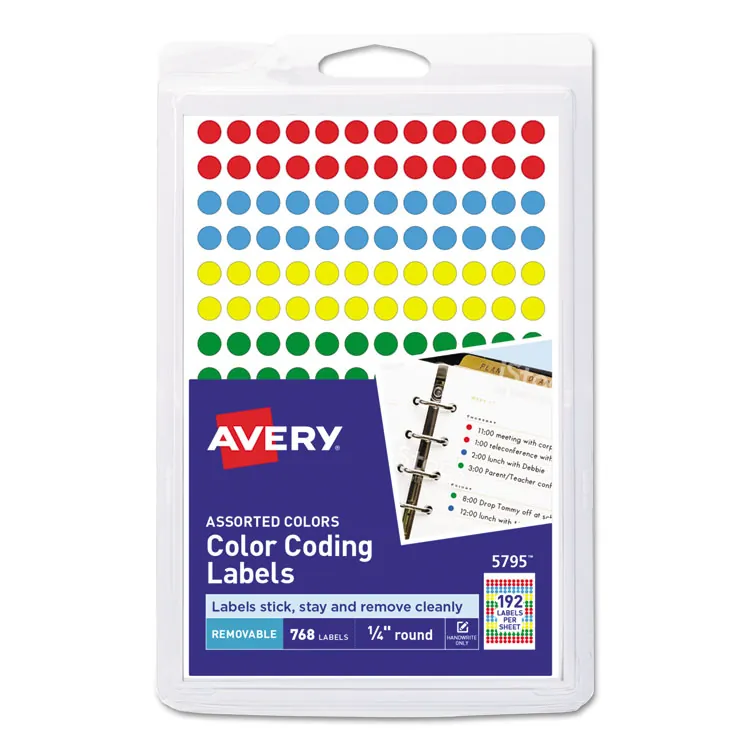 Avery Dennison AVE 05050 — Avery® Color-Coding Labels - 1/2 Diameter - Round - Light Blue - Paper - 60 / Sheet - 14 Total Sheets - 840 Total Label(s) - 840 / Pack