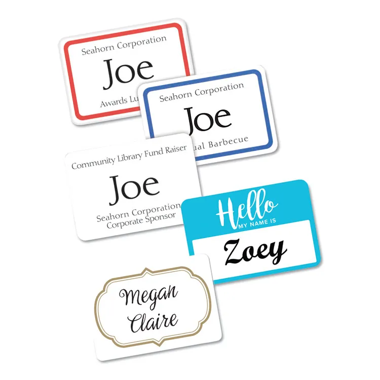 Avery Dennison AVE 8395 — Avery® Adhesive Name Badges - Removable Adhesive - Rectangle - Laser, Inkjet - White - Film - 8 / Sheet - 20 Total Sheets - 160 Total Label(s) - 160 / Pack