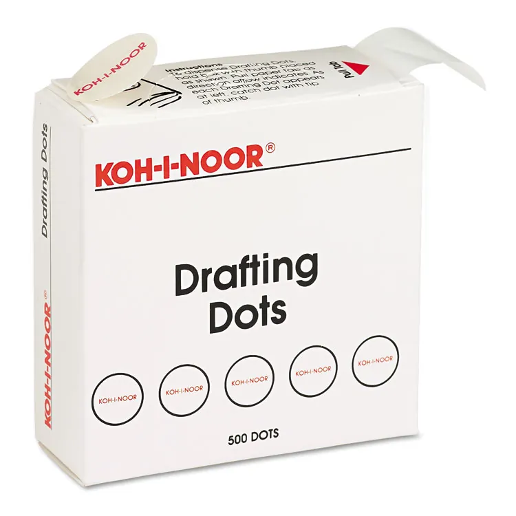 CHARTPAK/PICKETT KOH 25900J01 — Koh-I-Noor Drafting Dots - 0.88 Dia - Paper - Dispenser Included - White