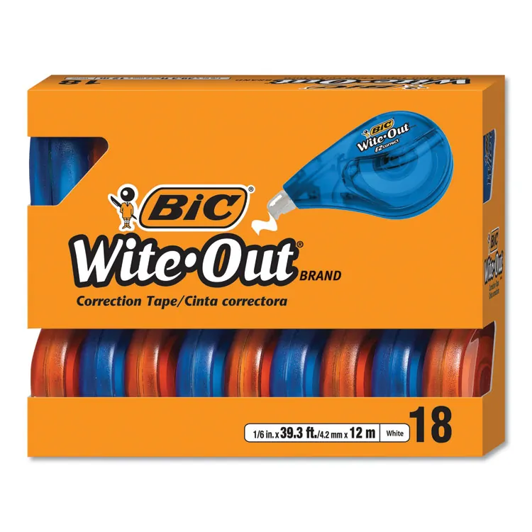 BIC BIC WOTAPP21 — Wite-Out EZ Correct Correction Tape - 0.17 Width x 33.14 ft Length - 1 Line(s) - White Tape - Non-refillable - 2 / Pack - White