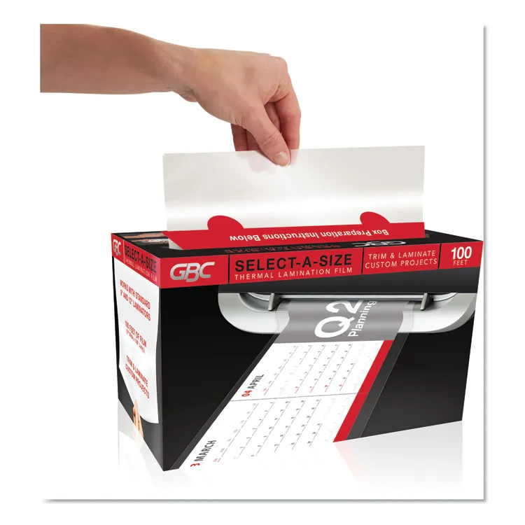 ACCO Brands GBC 39069 — GBC Select-A-Size Thermal Lamination Film - Sheet Size Supported: 0.12 Thickness - Laminating Pouch/Sheet Size: 9 Width x 100 ft Length - for ID Badge - Clear - 1 / Roll