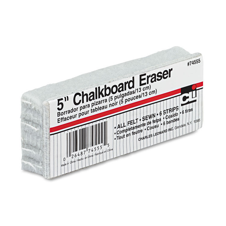 CHARLES LEONARD 74555 - ERASER,5 FELT,CHALKBD,WE