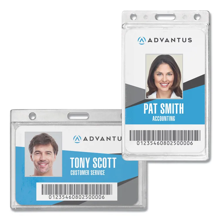 ADVANTUS CORPORATION AVT 76075 — Advantus Frosted Horizontal Rigid ID Holder - Support 3.38 x 2.13 Media - Horizontal - Plastic - 25 / Box - Frosted