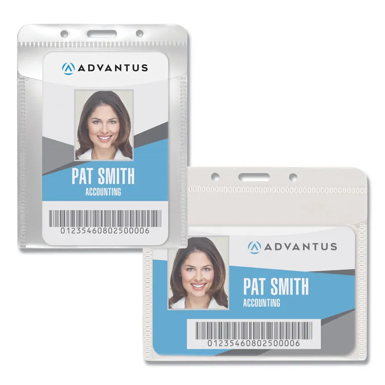 ADVANTUS CORPORATION AVT 75603 — Advantus PVC-Free Horizontal Badge Holder - Support 4 x 3 Media - Horizontal - Polypropylene - 50 / Pack - Clear