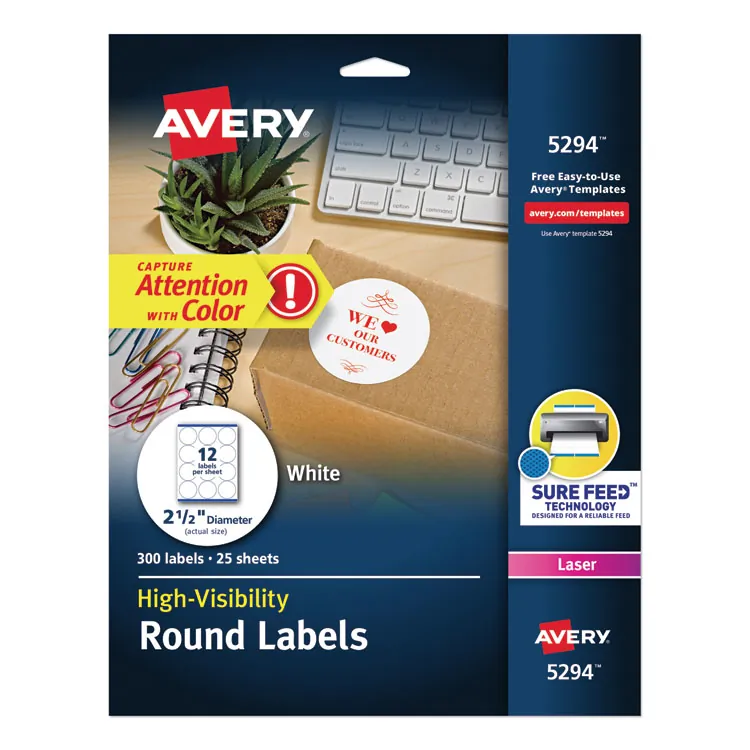 Avery Dennison 05970 — Avery® Shipping Labels - Permanent Adhesive - Rectangle - Laser - Neon Magenta - Paper - 30 / Sheet - 25 Total Sheets - 750 Total Label(s) - 750 / Pack