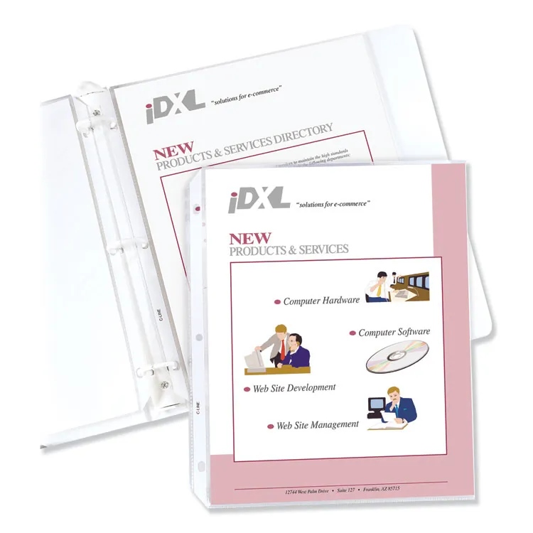 C-LINE CLI 62033 — C-Line Heavyweight Poly Sheet Protectors with Antimicrobial Protection - Clear, Top Loading, 11 x 8-1/2, 100/BX, 62033